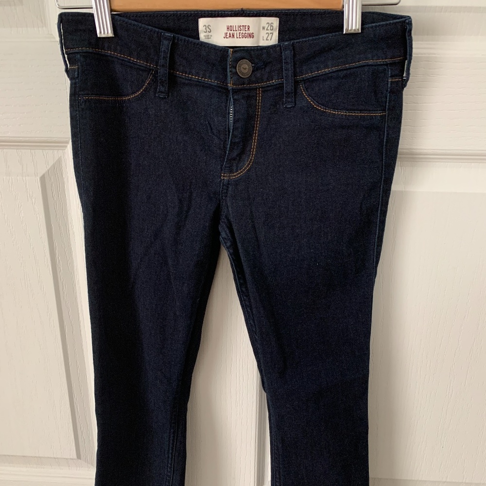 Hollister low rise dark wash jean leggings